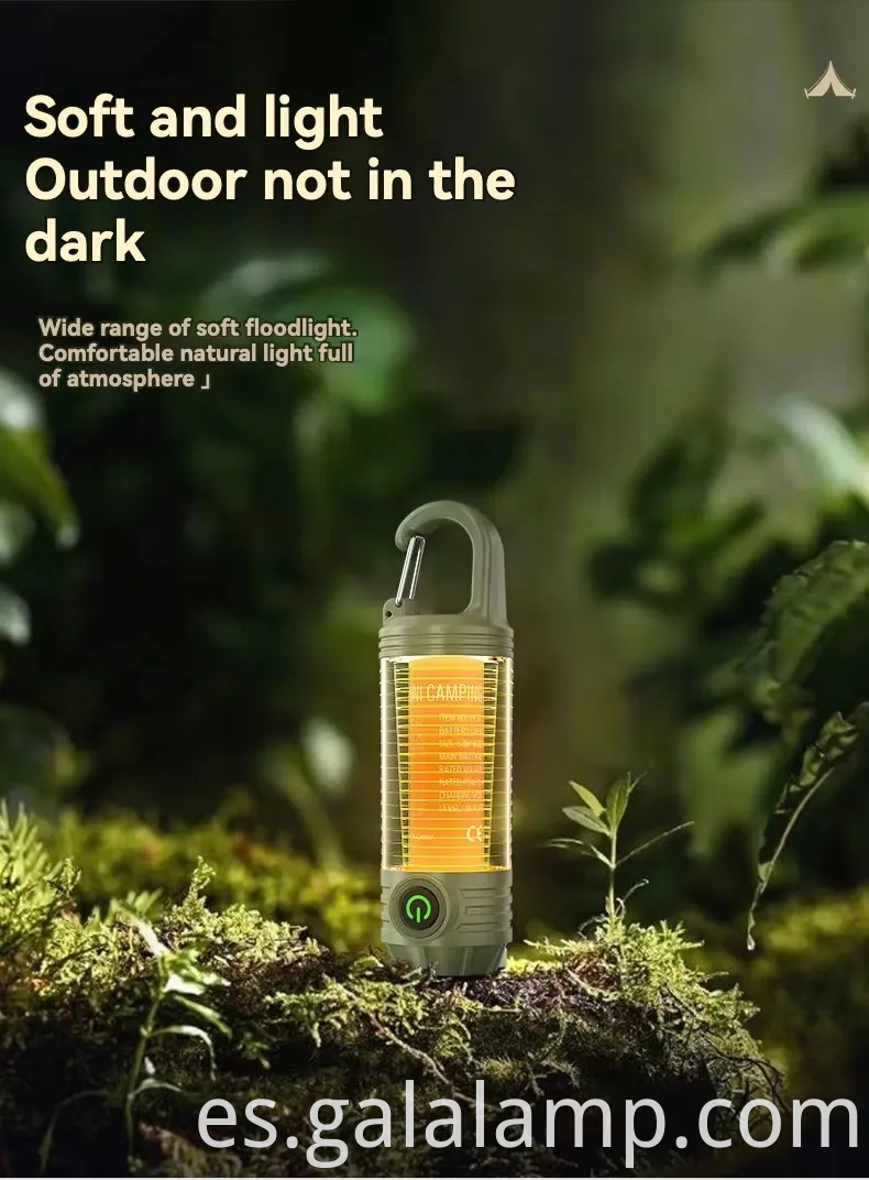 Luz de campamento al aire libre multi funcional, linterna portátil, fuerte, recargable